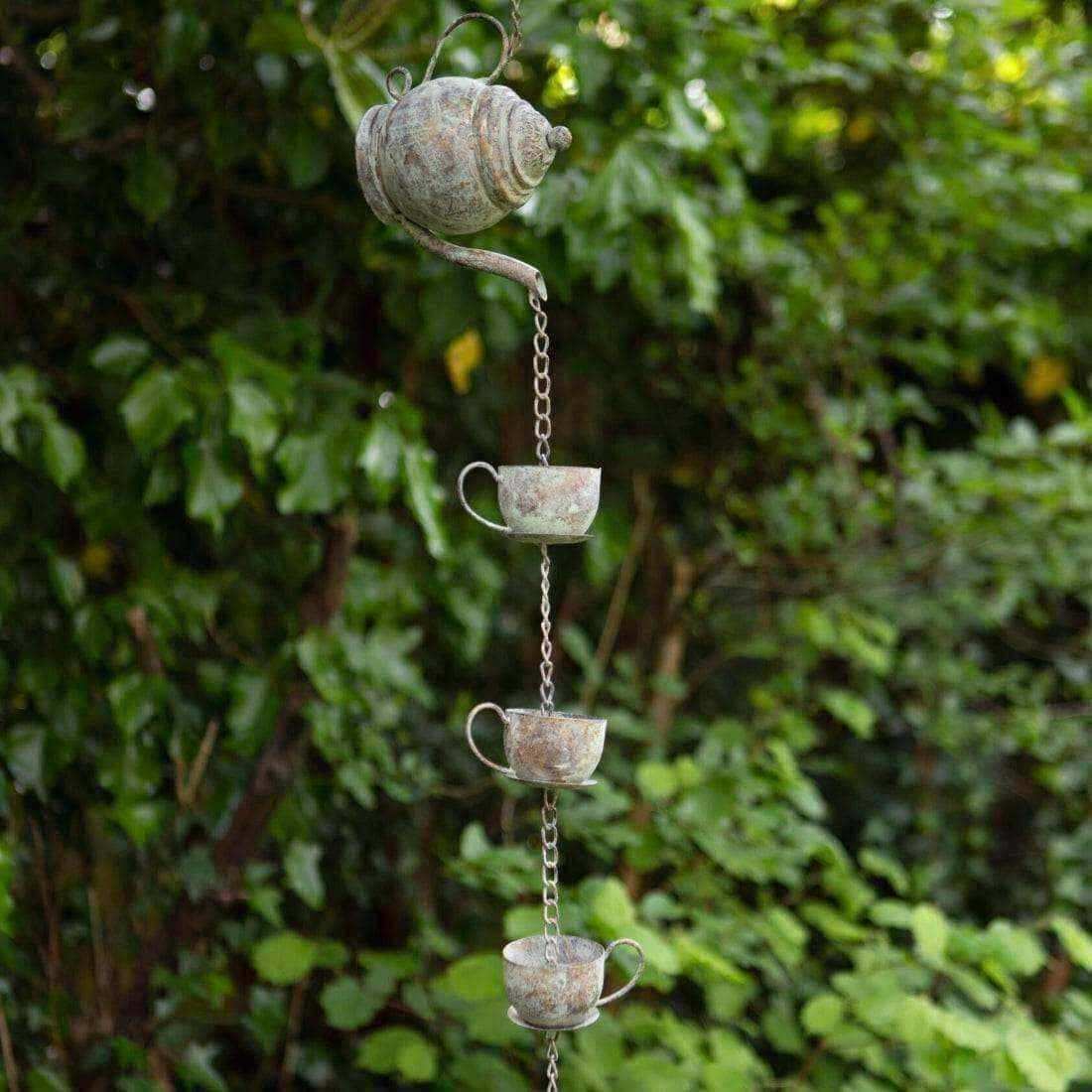 Decorative Hanging Teapot and Cups Rain Chain - The Farthing