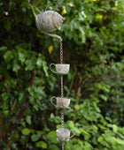 Decorative Hanging Teapot and Cups Rain Chain - The Farthing