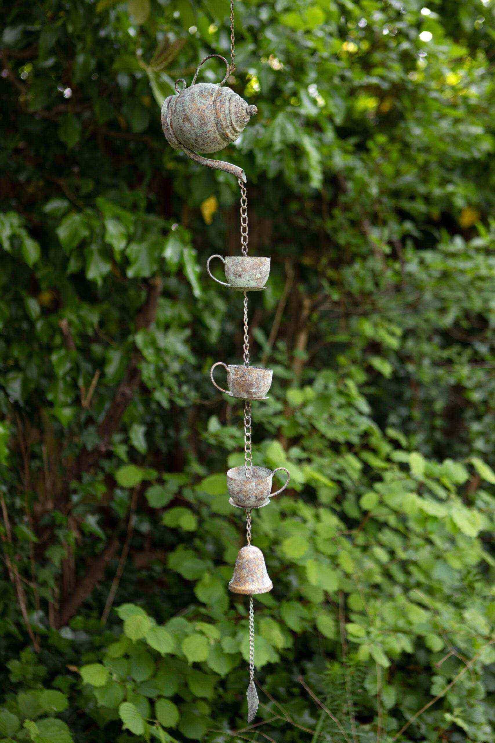 Decorative Hanging Teapot and Cups Rain Chain - The Farthing