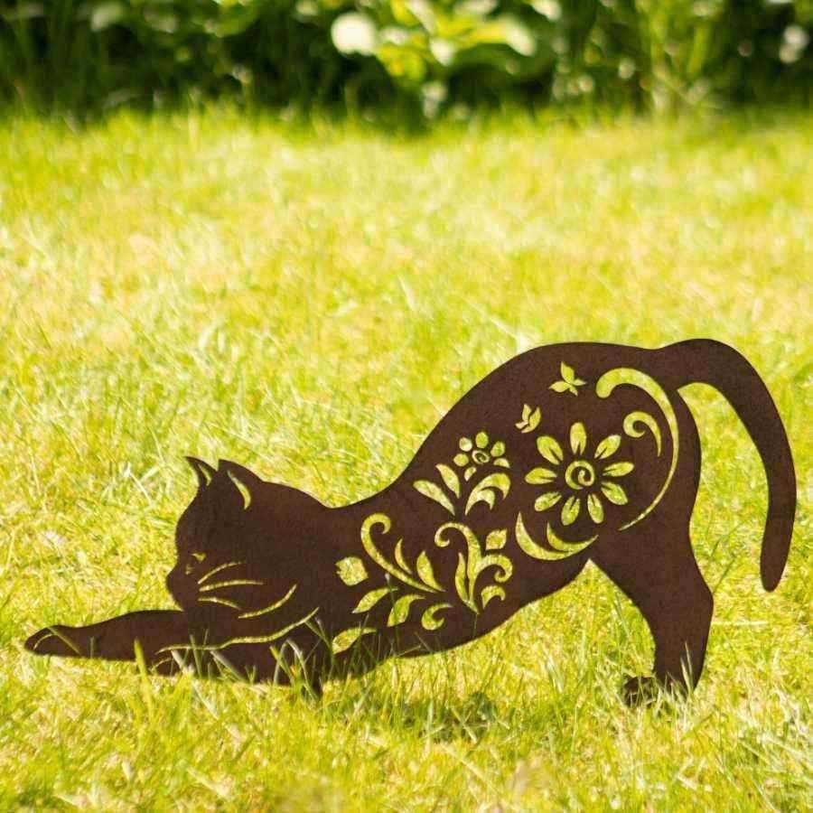 Decorative Metal Cat Garden Silhouette - The Farthing