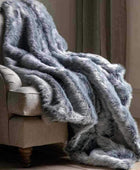 Deep Super Soft Grey Faux Fur Throw - The Farthing