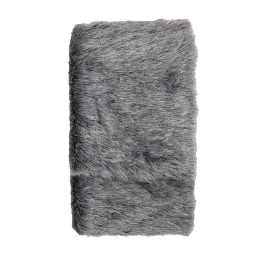 Deep Super Soft Grey Faux Fur Throw - The Farthing