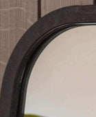 Distressed Black Flowing Curved Corner Wall Mirror - The Farthing