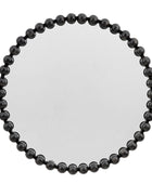 Distressed Black Large Beaded Round Mirror - The Farthing