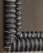 Distressed Black Wash Ribbed Arched Mirror - The Farthing