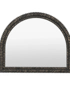 Distressed Black Wash Ribbed Arched Mirror - The Farthing