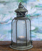 Distressed Blue Candle Lantern - The Farthing