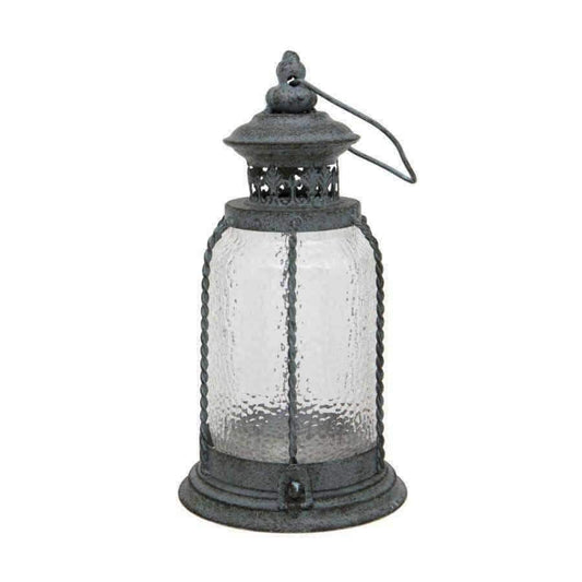 Distressed Blue Candle Lantern - The Farthing