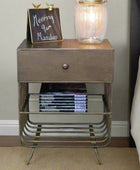 Distressed Bronzed Metal Bedside Cabinet - The Farthing