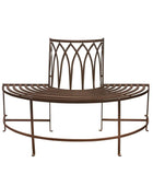 Distressed Brown Outdoor Semi Circle Tree Bench Seat - The Farthing