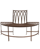 Distressed Brown Outdoor Semi Circle Tree Bench Seat - The Farthing