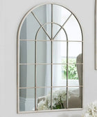 Distressed Cream Arched Top Window Mirror - The Farthing