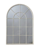 Distressed Cream Arched Top Window Mirror - The Farthing