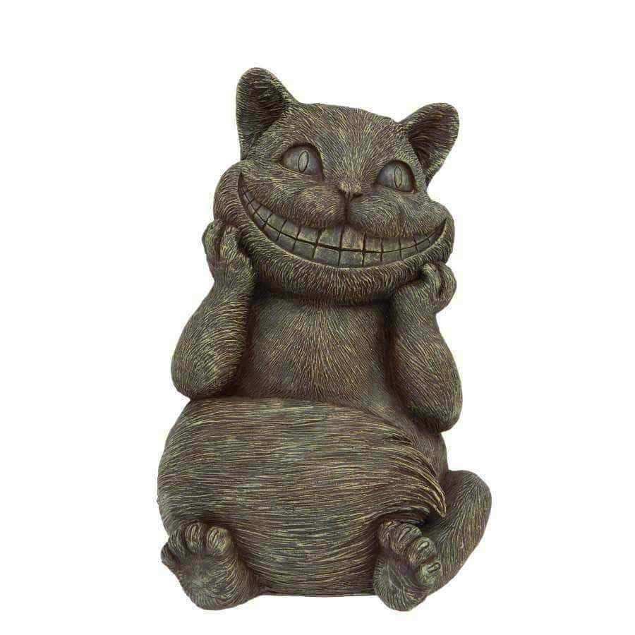 Distressed Finish Cheshire Cat Garden Ornament - The Farthing