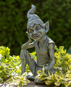 Distressed Finish Garden Sitting Pixie Ornament - The Farthing