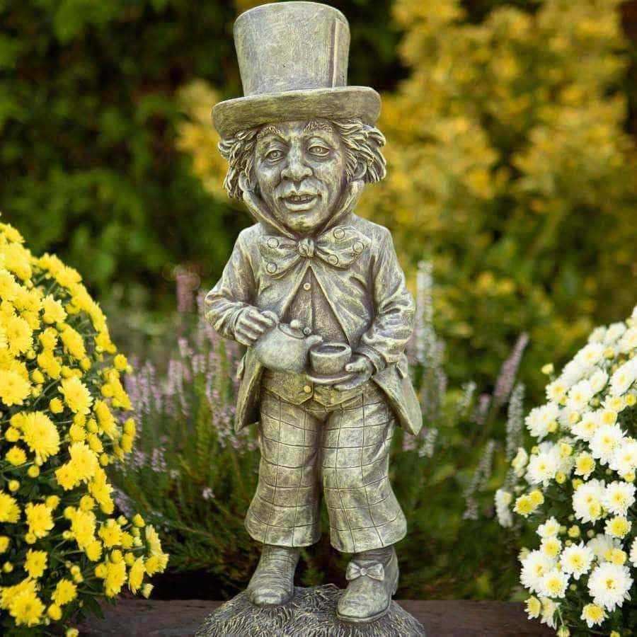 Distressed Finish Mad Hatter Garden Ornament - The Farthing