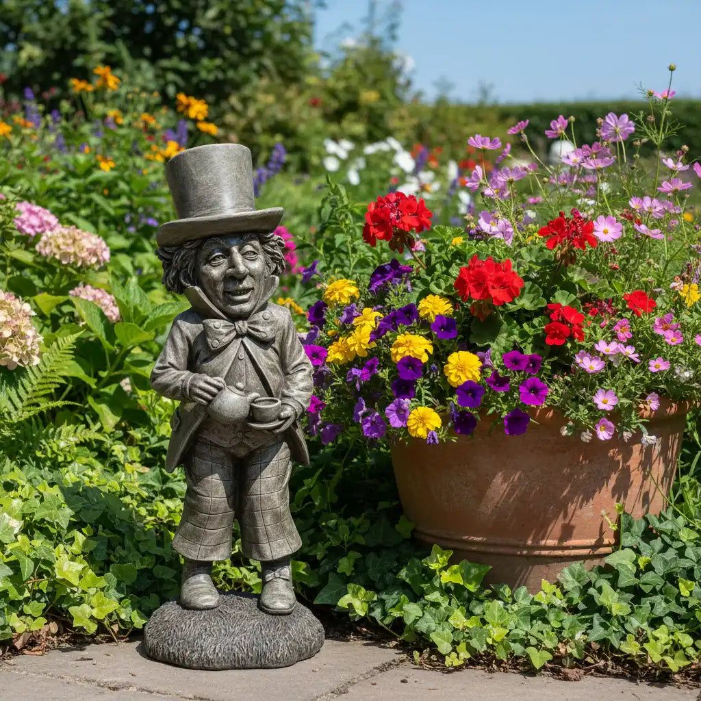 mad hatter garden ornament 