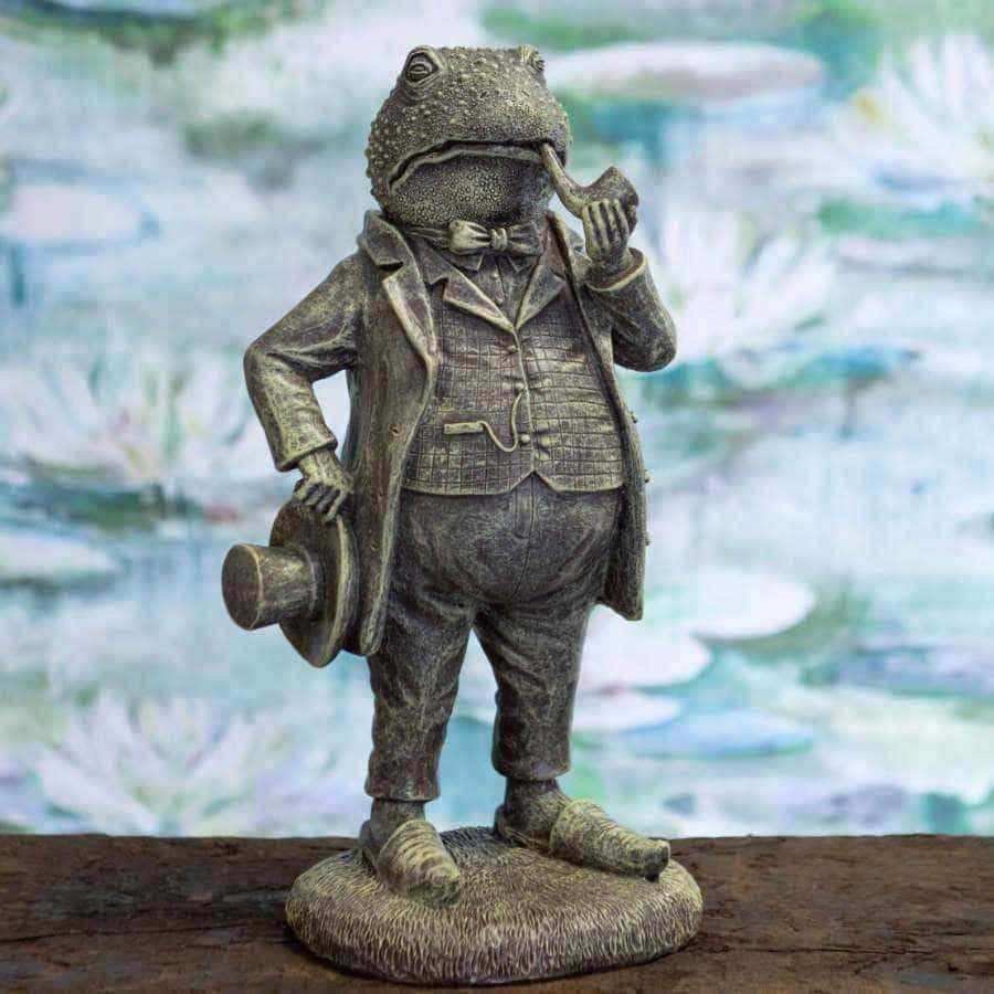 Distressed Finish Mr Toad Garden Ornament - The Farthing