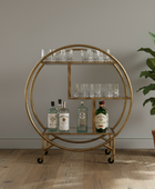 Distressed Gold Art Deco Drinks Trolley