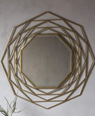 Distressed Gold Art Deco Metal Mirror - The Farthing