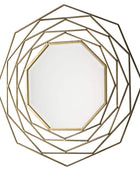 Distressed Gold Art Deco Metal Mirror - The Farthing