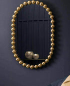 Distressed Gold Large Beaded Portrait Mirror - The Farthing