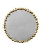 Distressed Gold Large Beaded Round Mirror - The Farthing