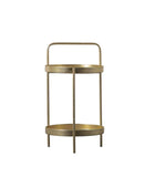 Distressed Gold Round Two Tier Side Table - The Farthing