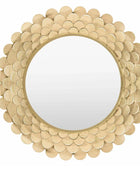 Distressed Gold Scallop Round Mirror - The Farthing