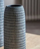 Distressed Grey Stoneware Vases Set of 3 - The Farthing