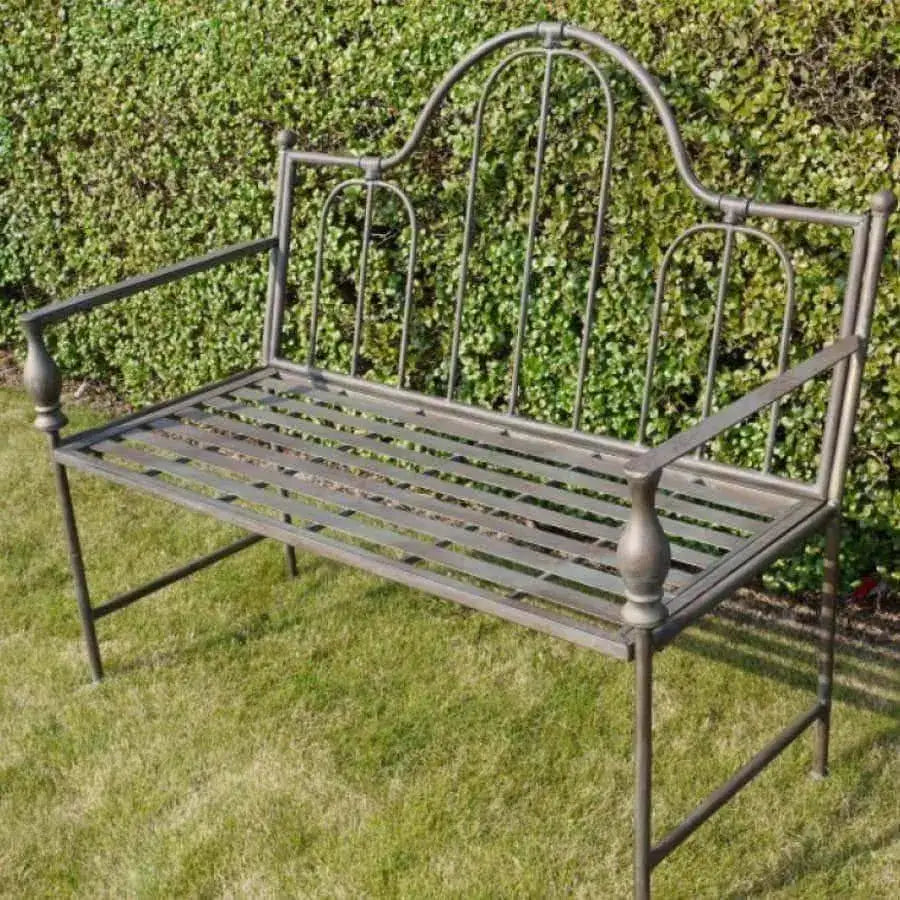 Distressed Iron Garden Bench - The Farthing