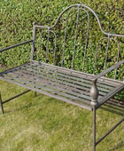 Distressed Iron Garden Bench - The Farthing