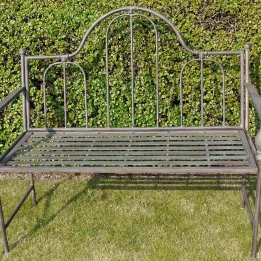 Distressed Iron Garden Bench - The Farthing