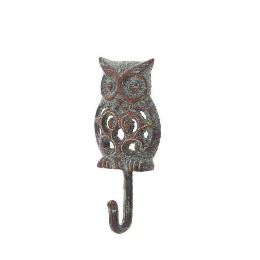 Distressed Metal Owl Hook - The Farthing