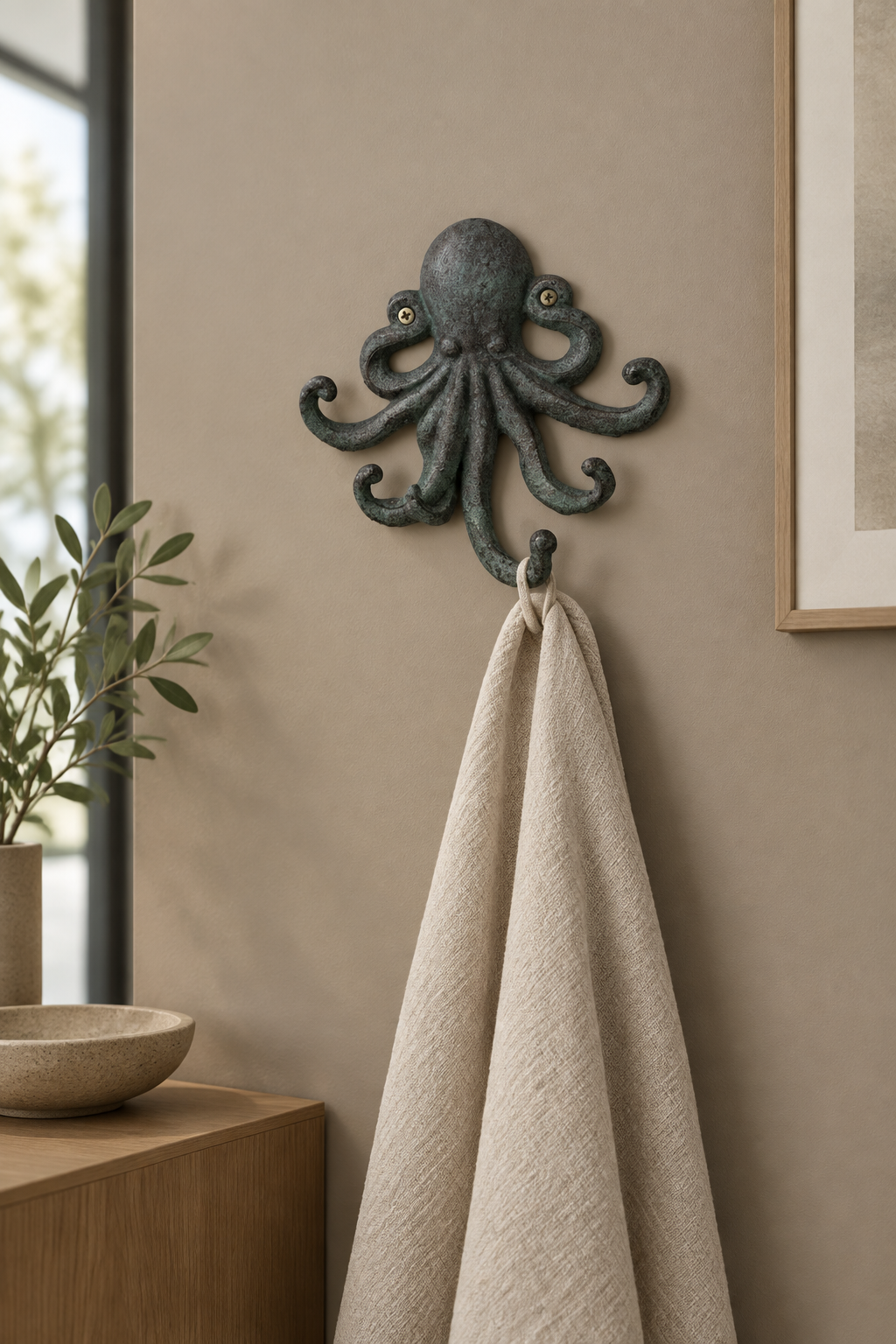 Distressed Octopus Door Hook