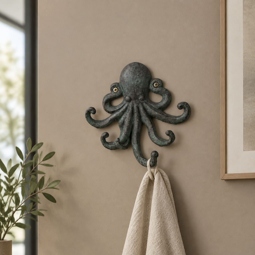 Distressed Octopus Door Hook