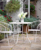 Distressed Vanilla Traditional Metal 2 Seater Bistro Set - The Farthing