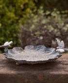 Distressed Verdigris Metal Bird Feeder Dish - The Farthing