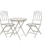 Distressed White Metal 2 Seater Bistro Set - The Farthing