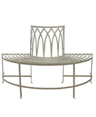 Distressed White Outdoor Semi Circle Tree Bench Seat - The Farthing