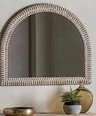 Distressed White Wash Ribbed Arched Mirror - The Farthing