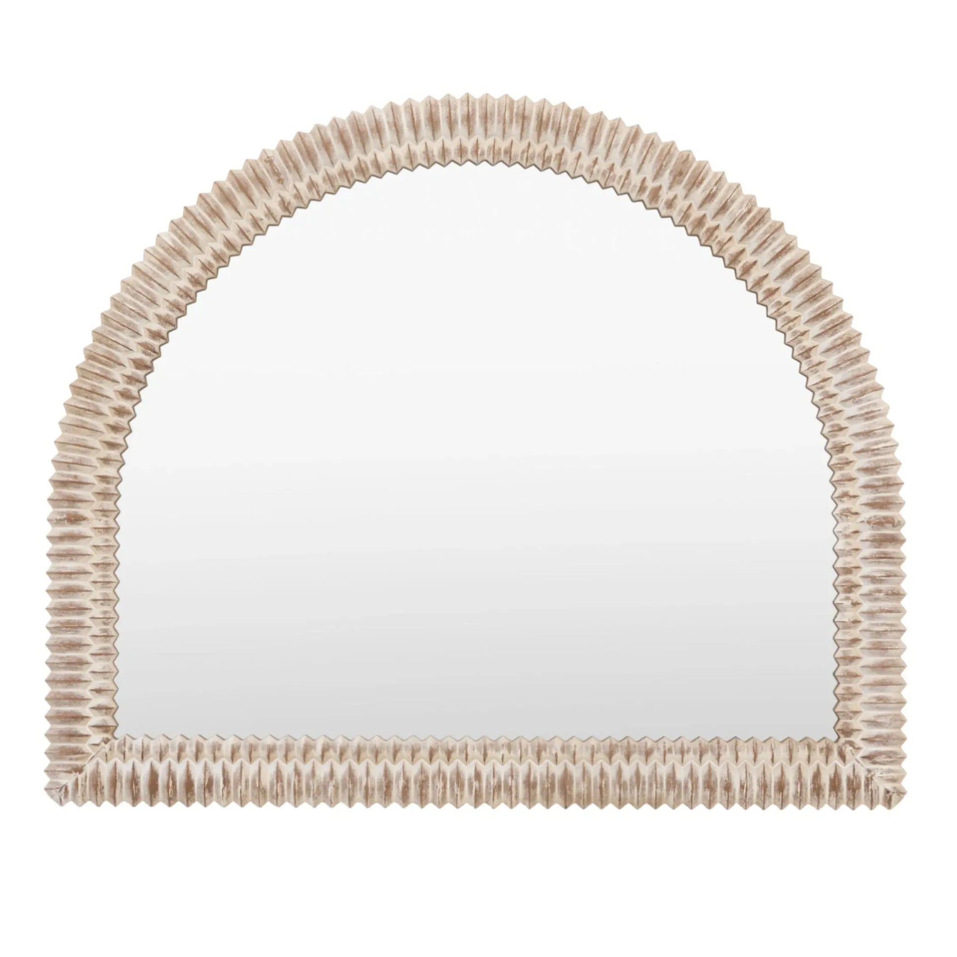 Distressed White Wash Ribbed Arched Mirror - The Farthing