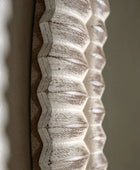 Distressed White Wash Ribbed Round Mirror - The Farthing