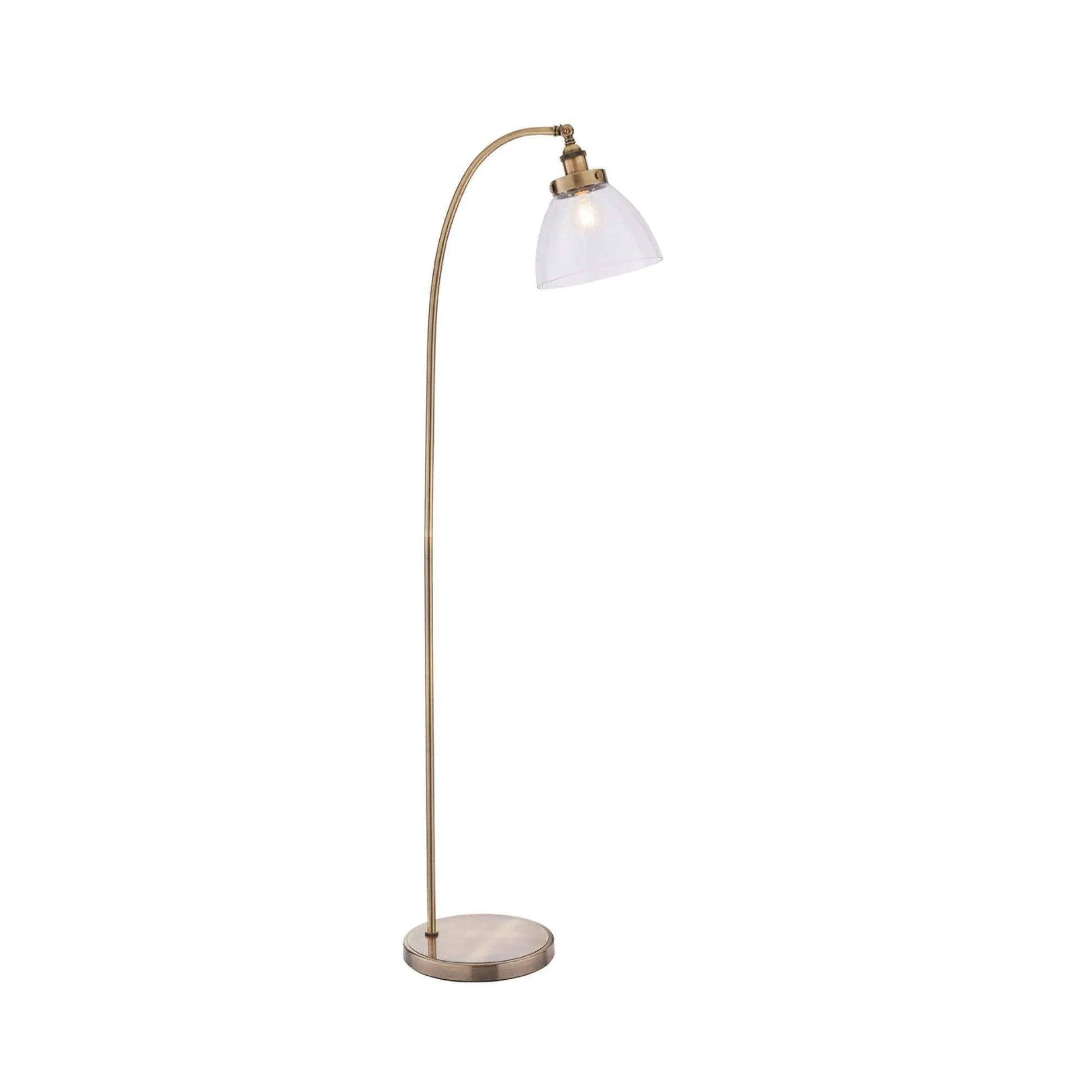 Domed Glass Burnished Brass Floor Lamp - The Farthing