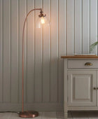 Domed Glass Burnished Copper Floor Lamp - The Farthing