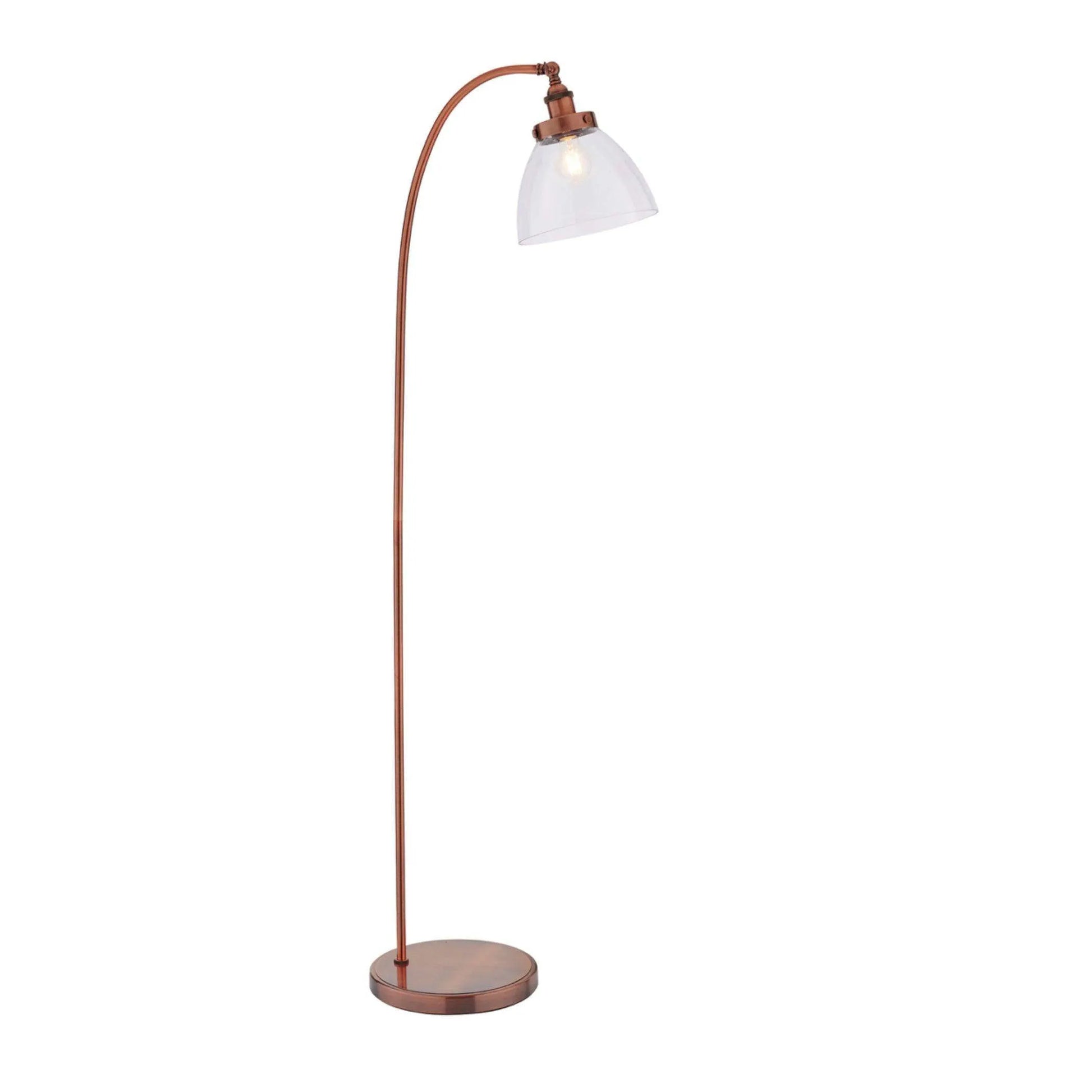 Domed Glass Burnished Copper Floor Lamp - The Farthing