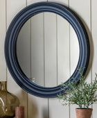 Elegant Round Beaded Wall Mirror - Lead Colour-way - The Farthing