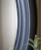 Elegant Round Beaded Wall Mirror - Lead Colour-way - The Farthing