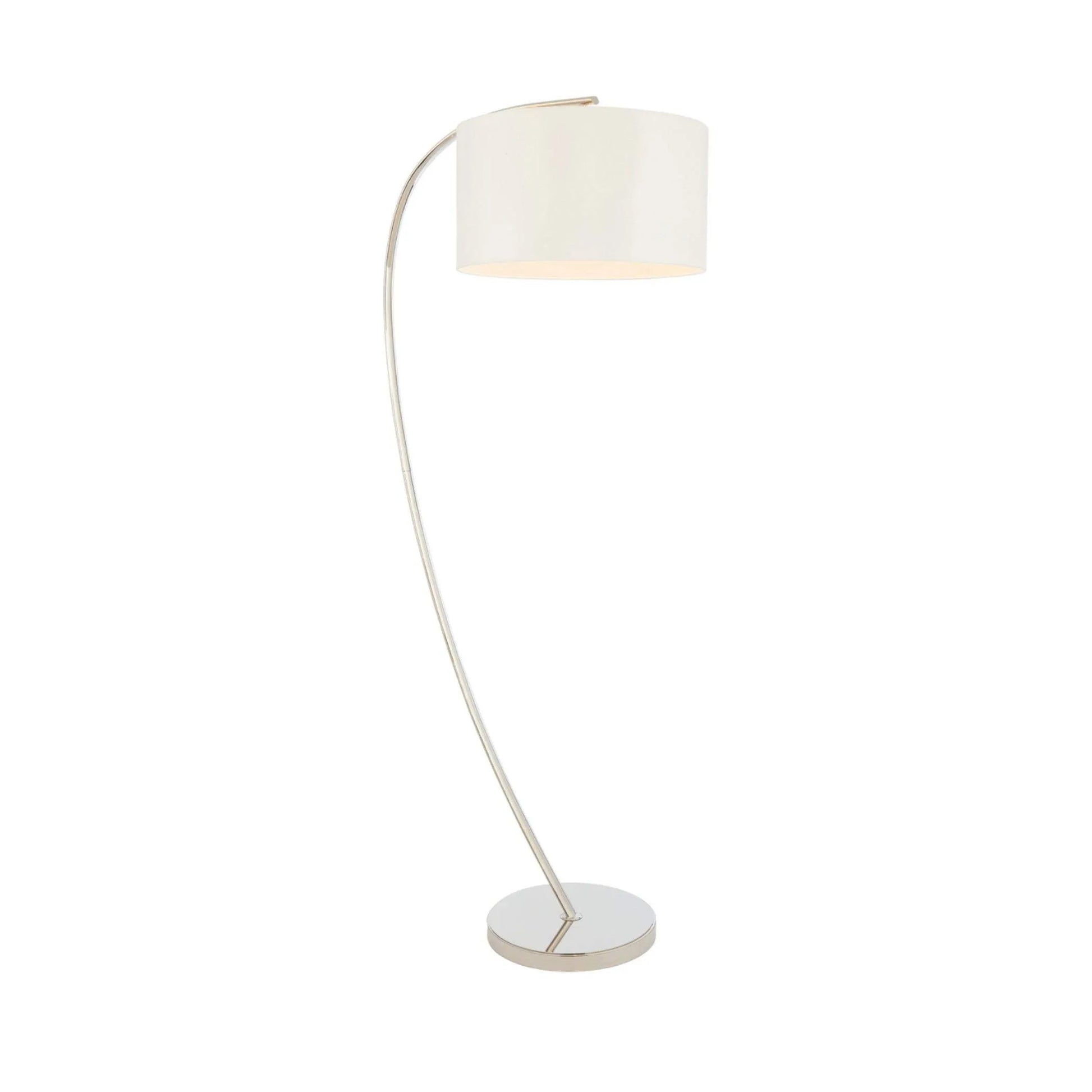 Elegantly Arched Bright Nickel Floor Lamp - The Farthing