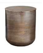 Embossed Metal Drum Side Table - The Farthing